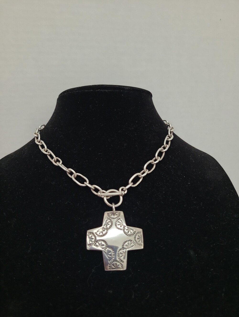 VTG Silpada 925 Sterling Silver Virtuosity Cross Necklace, 17 In., Toggle